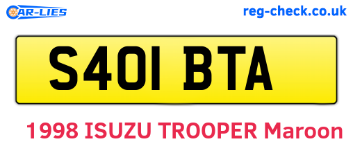 S401BTA are the vehicle registration plates.