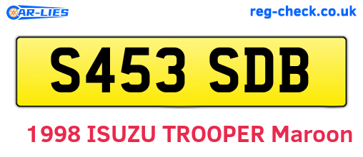 S453SDB are the vehicle registration plates.
