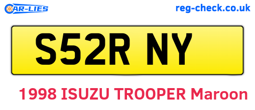 S52RNY are the vehicle registration plates.