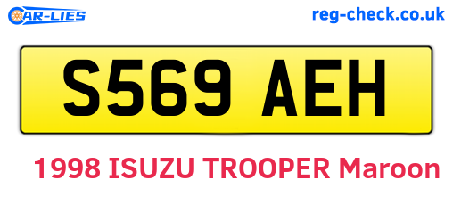 S569AEH are the vehicle registration plates.