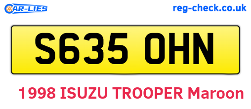S635OHN are the vehicle registration plates.