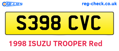 S398CVC are the vehicle registration plates.