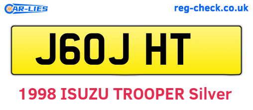 J60JHT are the vehicle registration plates.