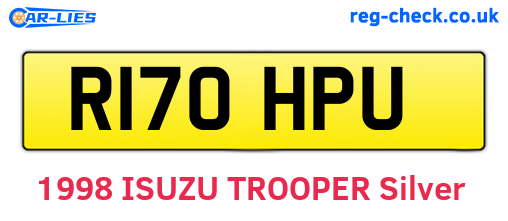 R170HPU are the vehicle registration plates.