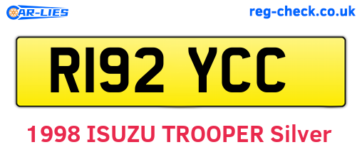 R192YCC are the vehicle registration plates.