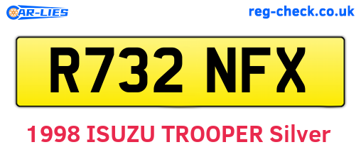 R732NFX are the vehicle registration plates.