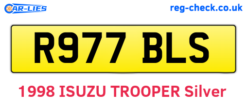 R977BLS are the vehicle registration plates.