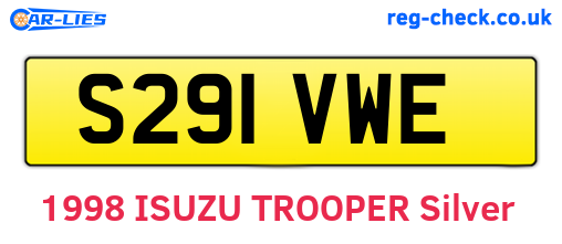 S291VWE are the vehicle registration plates.