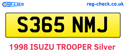 S365NMJ are the vehicle registration plates.