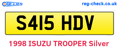 S415HDV are the vehicle registration plates.