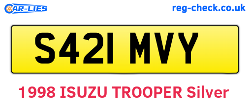 S421MVY are the vehicle registration plates.
