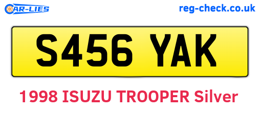 S456YAK are the vehicle registration plates.