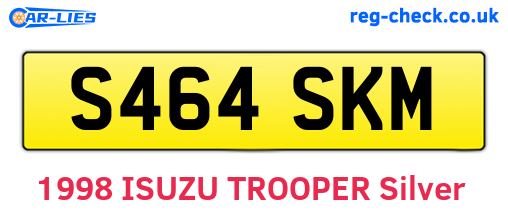 S464SKM are the vehicle registration plates.