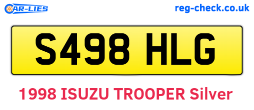 S498HLG are the vehicle registration plates.