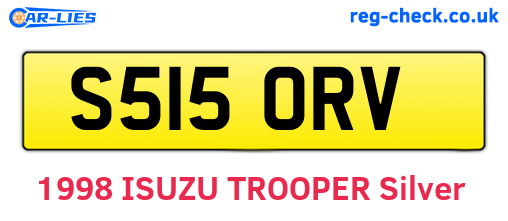 S515ORV are the vehicle registration plates.