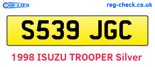 S539JGC are the vehicle registration plates.