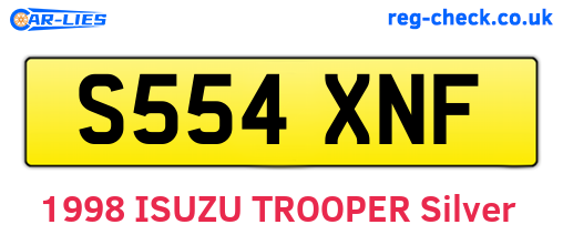 S554XNF are the vehicle registration plates.