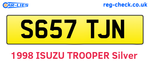 S657TJN are the vehicle registration plates.