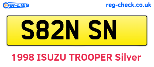 S82NSN are the vehicle registration plates.