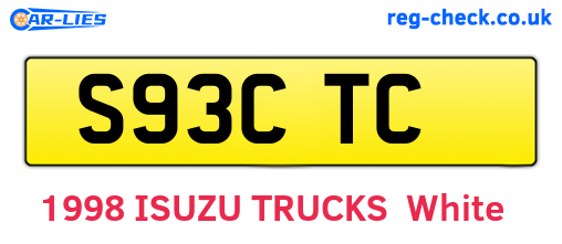 S93CTC are the vehicle registration plates.