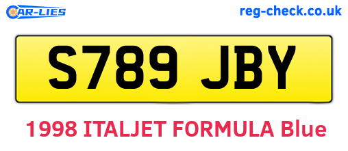 S789JBY are the vehicle registration plates.