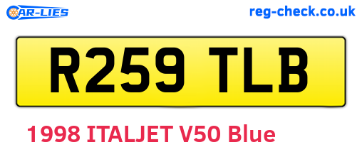 R259TLB are the vehicle registration plates.