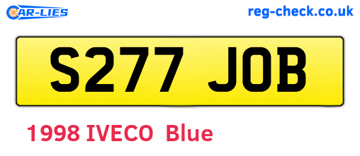 S277JOB are the vehicle registration plates.