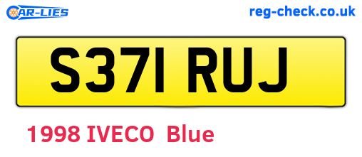 S371RUJ are the vehicle registration plates.
