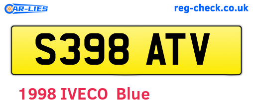 S398ATV are the vehicle registration plates.