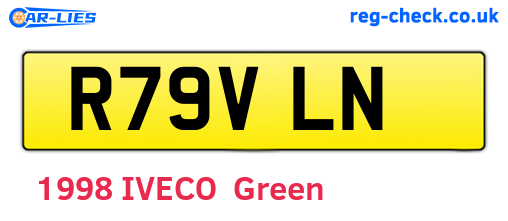 R79VLN are the vehicle registration plates.