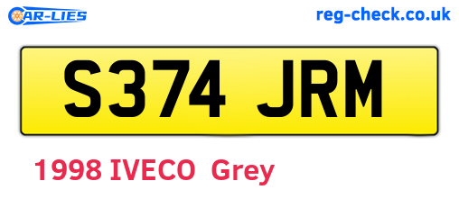 S374JRM are the vehicle registration plates.
