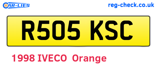 R505KSC are the vehicle registration plates.