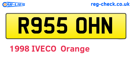 R955OHN are the vehicle registration plates.