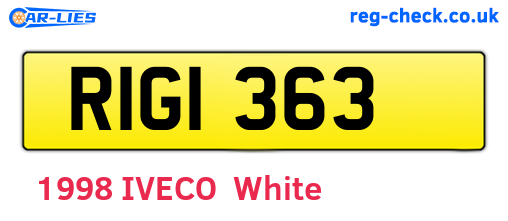 RIG1363 are the vehicle registration plates.