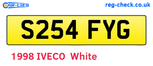 S254FYG are the vehicle registration plates.