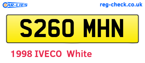 S260MHN are the vehicle registration plates.