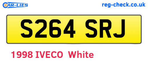S264SRJ are the vehicle registration plates.