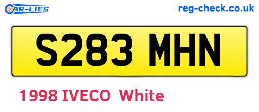S283MHN are the vehicle registration plates.