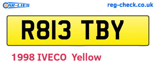 R813TBY are the vehicle registration plates.