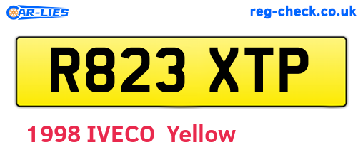 R823XTP are the vehicle registration plates.