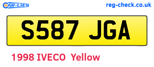 S587JGA are the vehicle registration plates.