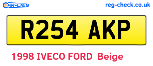 R254AKP are the vehicle registration plates.