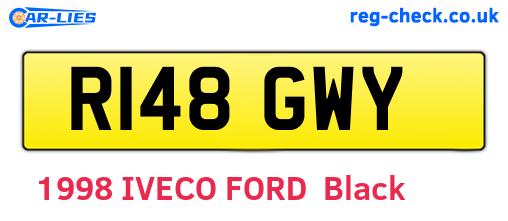 R148GWY are the vehicle registration plates.