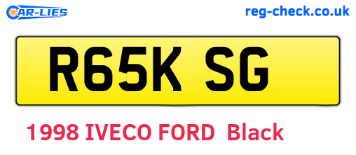 R65KSG are the vehicle registration plates.