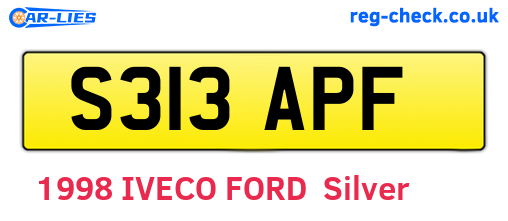 S313APF are the vehicle registration plates.