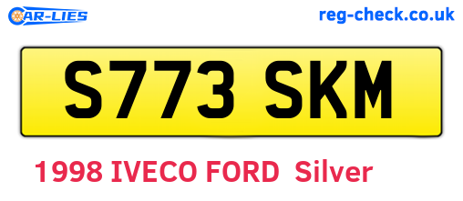 S773SKM are the vehicle registration plates.