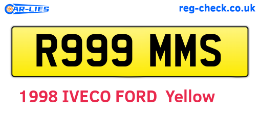R999MMS are the vehicle registration plates.