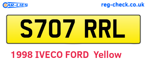 S707RRL are the vehicle registration plates.