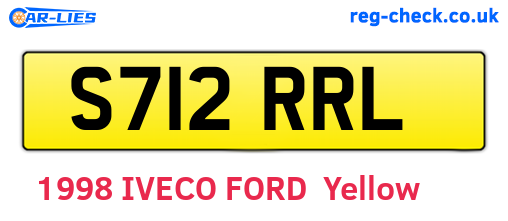 S712RRL are the vehicle registration plates.