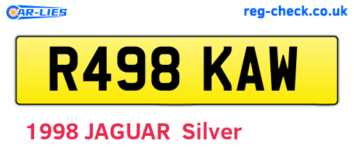 R498KAW are the vehicle registration plates.